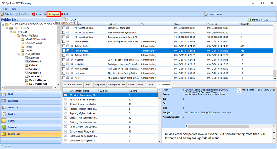 Microsoft Outlook OST Repair Tool 8.0